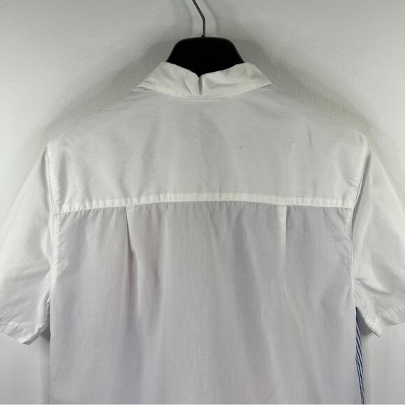Bechamel Womens Button Up Size S Vintage Short Sleeve Patchwork Red Blue White - Picture 7 of 8
